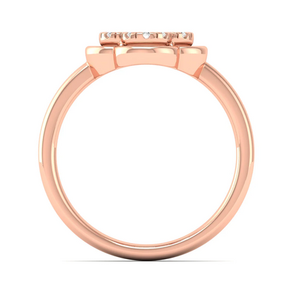 0.12Ctw Lab Grown Diamond Leaf Clover Ring