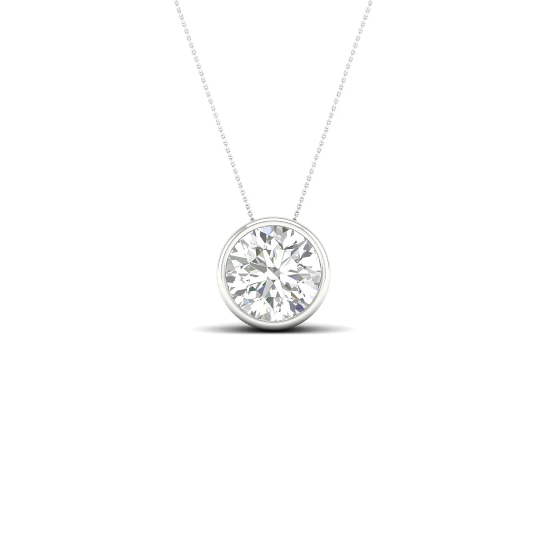 1 CTW Lab Grown Diamond Round Bezel Set Pendant