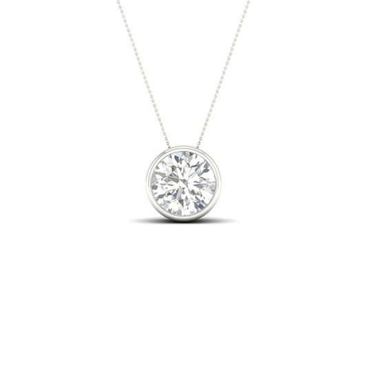 1 CTW Lab Grown Diamond Round Bezel Set Pendant