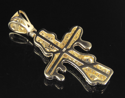 1.75 Inch Lab Grown Diamond Drip Cross Pendant