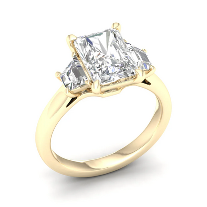 2.50CTW Radiant and Trapezoid Three Stone Lab Grown Diamond Ring