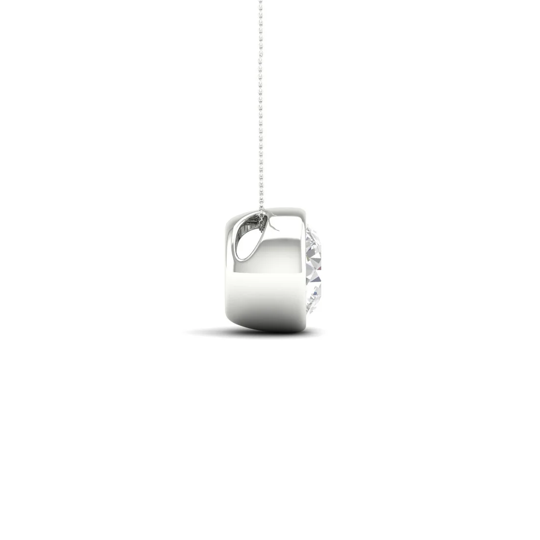 1 CTW Lab Grown Diamond Round Bezel Set Pendant