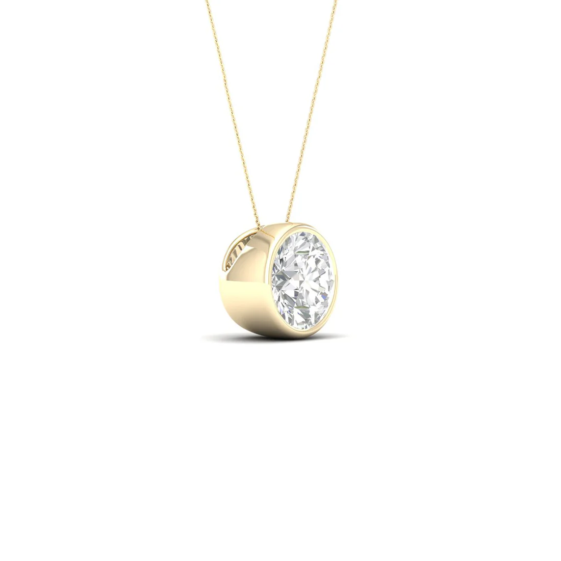 1 CTW Lab Grown Diamond Round Bezel Set Pendant