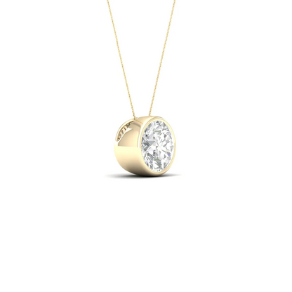 1 CTW Lab Grown Diamond Round Bezel Set Pendant
