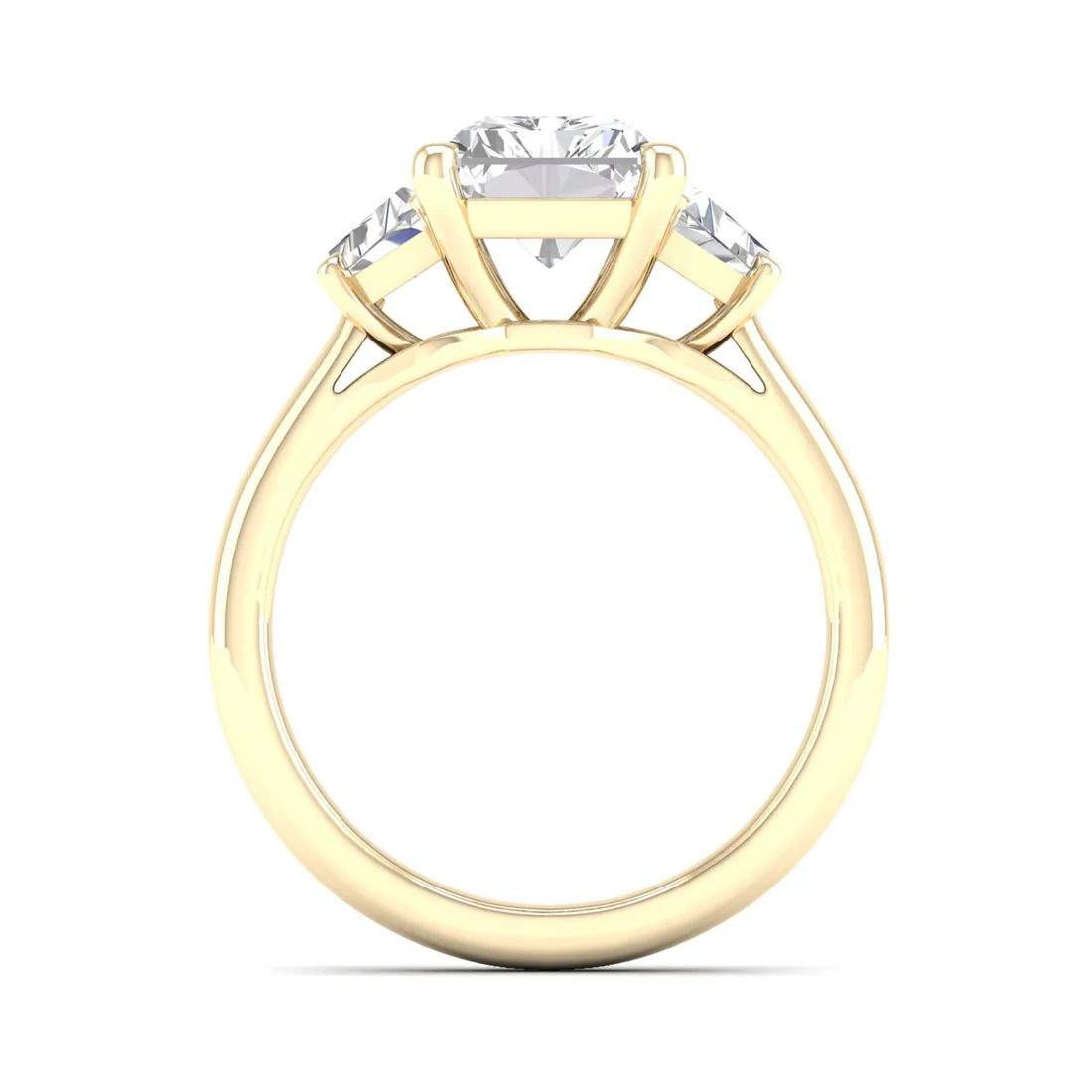 2.50CTW Radiant and Trapezoid Three Stone Lab Grown Diamond Ring