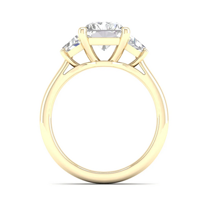 2.50CTW Radiant and Trapezoid Three Stone Lab Grown Diamond Ring