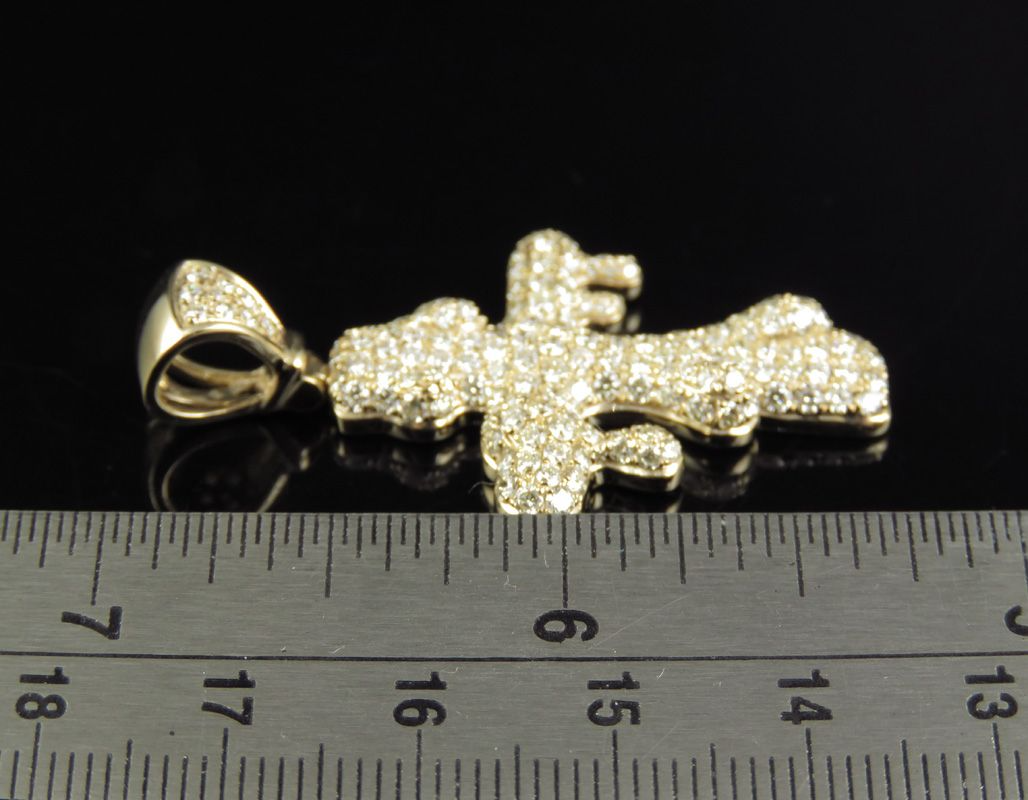 1.75 Inch Lab Grown Diamond Drip Cross Pendant