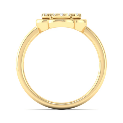 0.12Ctw Lab Grown Diamond Leaf Clover Ring
