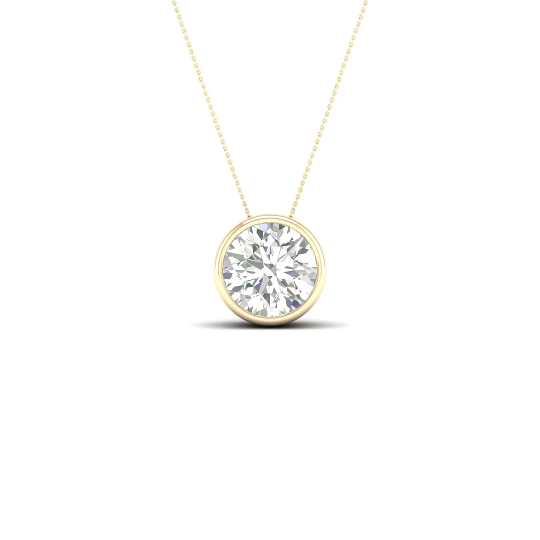 1 CTW Lab Grown Diamond Round Bezel Set Pendant