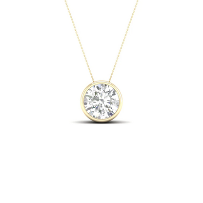 1 CTW Lab Grown Diamond Round Bezel Set Pendant