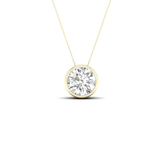 1 CTW Lab Grown Diamond Round Bezel Set Pendant