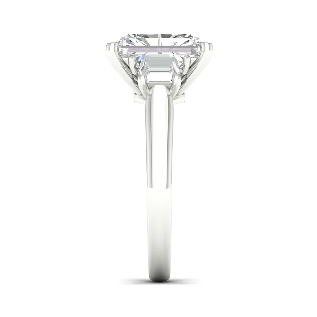 2.50CTW Radiant and Trapezoid Three Stone Lab Grown Diamond Ring