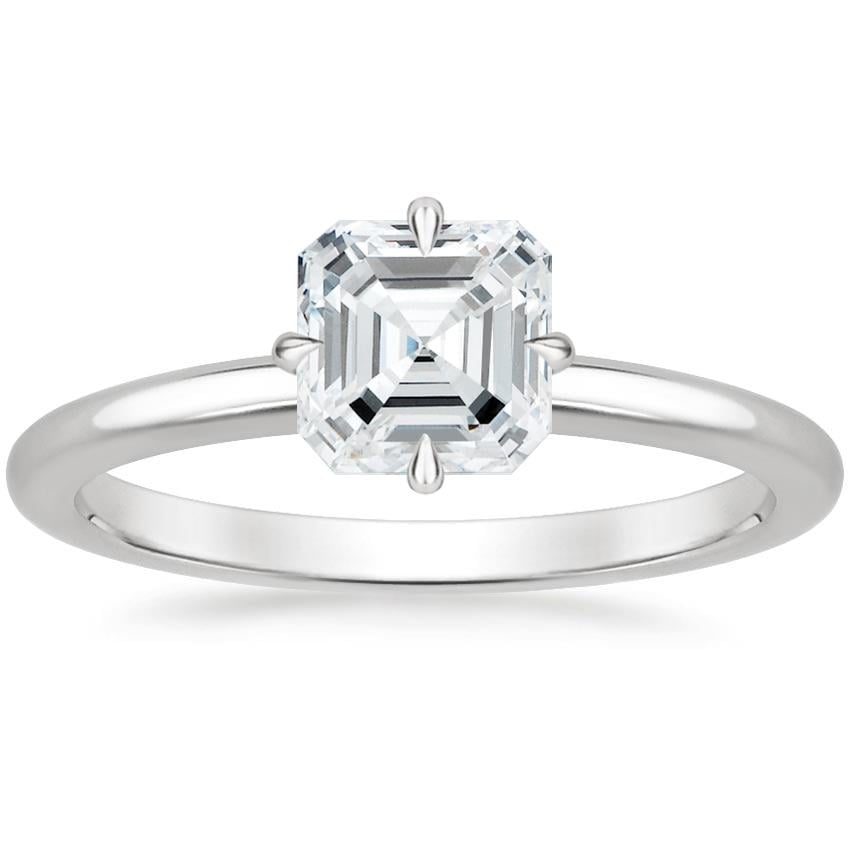 11/4Ct Asscher lab Grown Diamond Gold Solitaire Ring