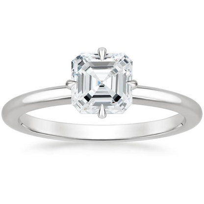 11/4Ct Asscher lab Grown Diamond Gold Solitaire Ring