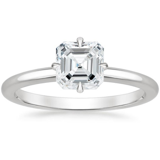 11/4Ct Asscher lab Grown Diamond Gold Solitaire Ring