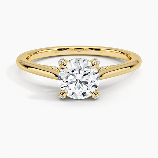 11/2Ct Round Lab Grown Diamond Gold Prong Diamond Solitaire Ring