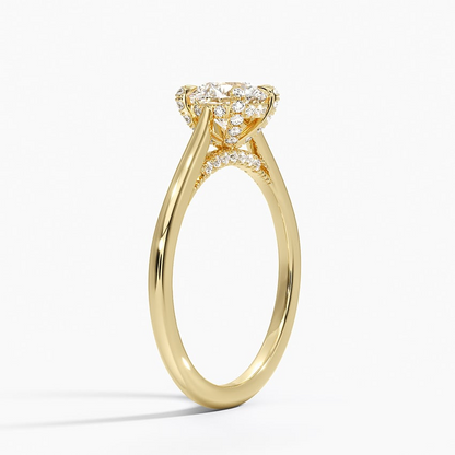 11/2Ct Round Lab Grown Diamond Gold Prong Diamond Solitaire Ring