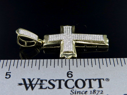 1.5 Inch Lab Grown Diamond Pave Set Cross Charm