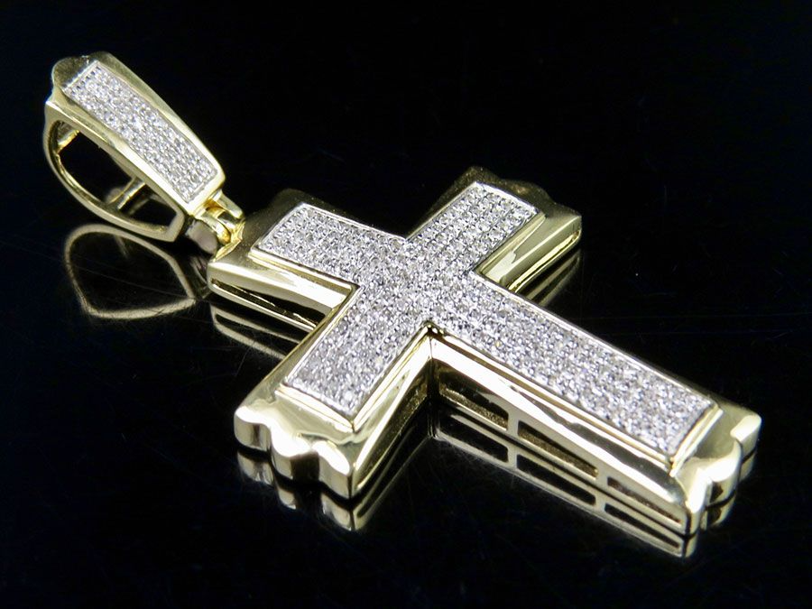1.5 Inch Lab Grown Diamond Pave Set Cross Charm