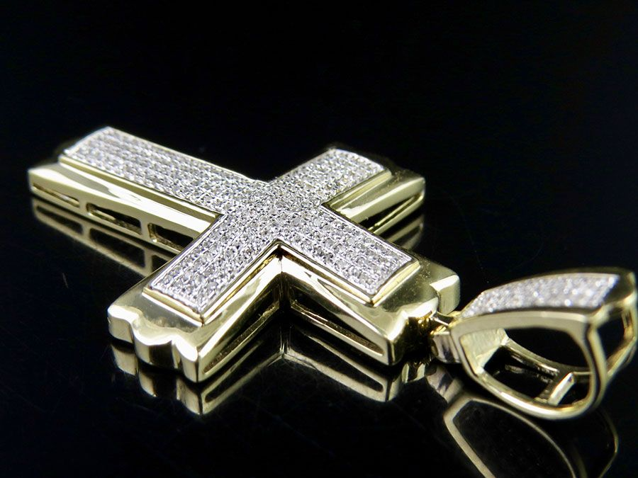 1.5 Inch Lab Grown Diamond Pave Set Cross Charm