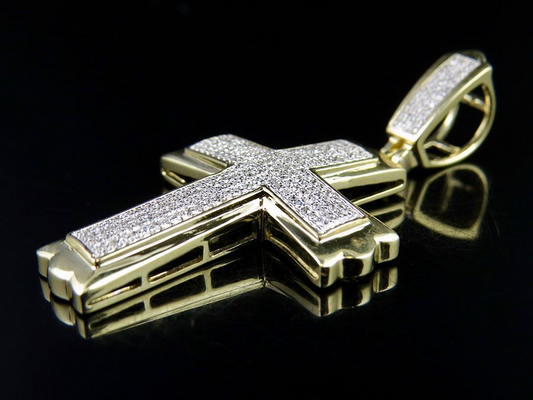 1.5 Inch Lab Grown Diamond Pave Set Cross Charm