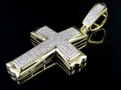 1.5 Inch Lab Grown Diamond Pave Set Cross Charm