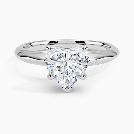2Ct Heart Lab Grown Diamond Six-Prong Solitaire Ring