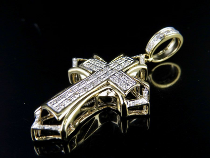 1.75 Inch Lab Grown Diamond 14K Cross Charm Pendant