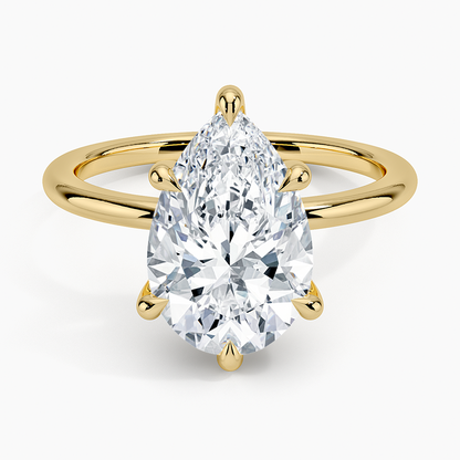 3Ct Pear Lab Grown Diamond 1.5mm Six-Prong Solitaire Ring