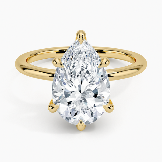 3Ct Pear Lab Grown Diamond 1.5mm Six-Prong Solitaire Ring