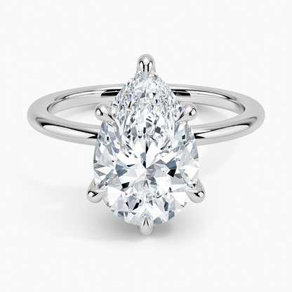 3Ct Pear Lab Grown Diamond 1.5mm Six-Prong Solitaire Ring