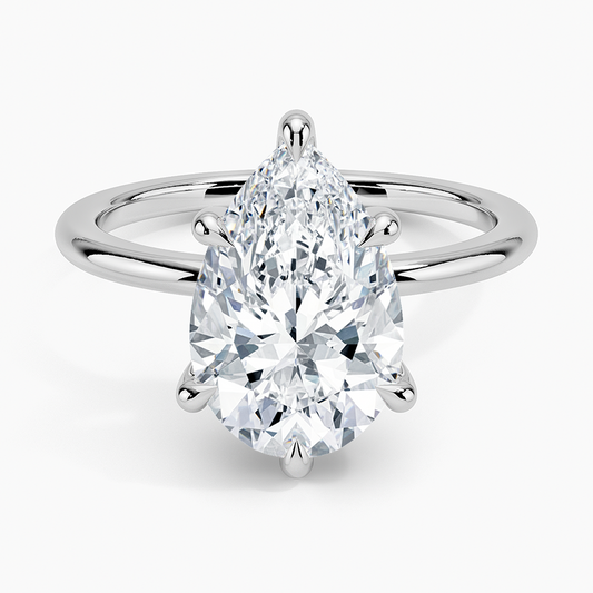 3Ct Pear Lab Grown Diamond 1.5mm Six-Prong Solitaire Ring