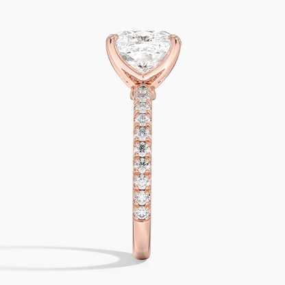 4Ct Cushion Lab Grown Diamond Three-Quarter Coverage Diamond Ring