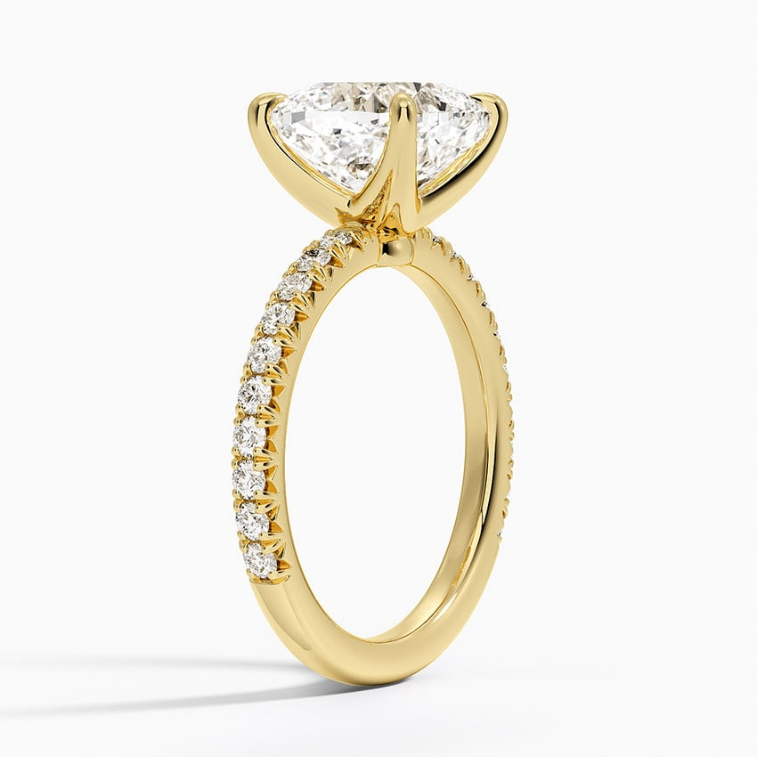 4Ct Cushion Lab Grown Diamond Three-Quarter Coverage Diamond Ring