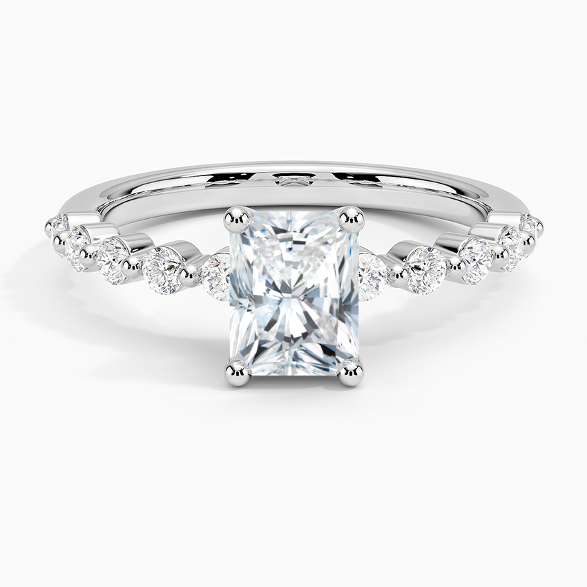 1Ct Radiant Lab Grown Diamond Gold Half Coverage Ring