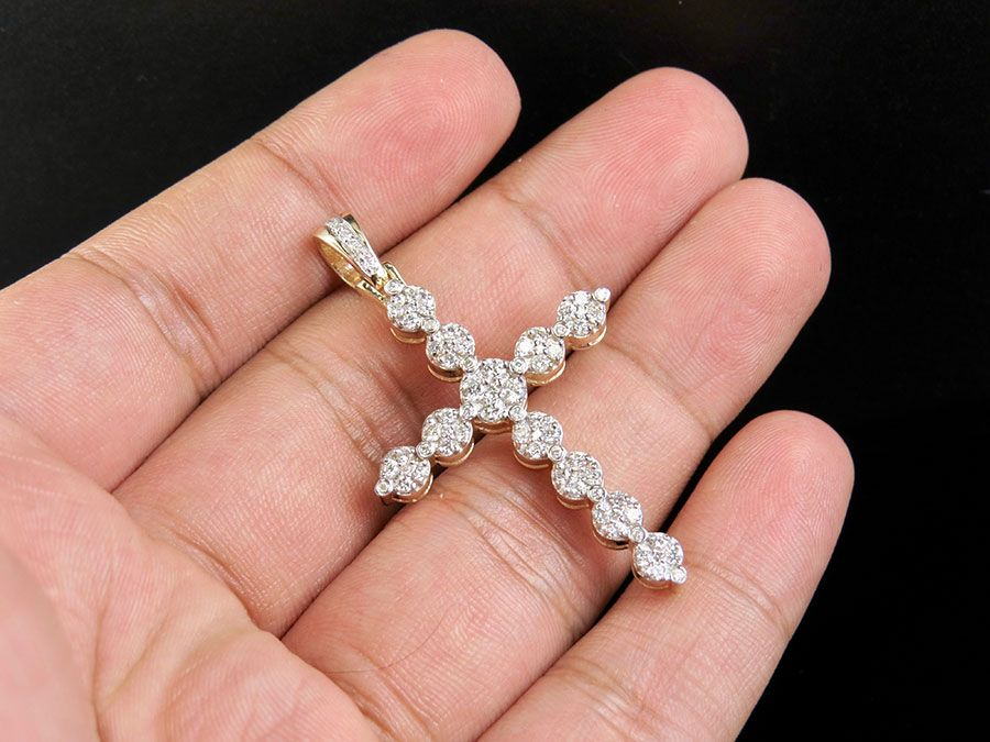 2 Inch Lab Grown Diamond One Row Cluster Prong Pendant