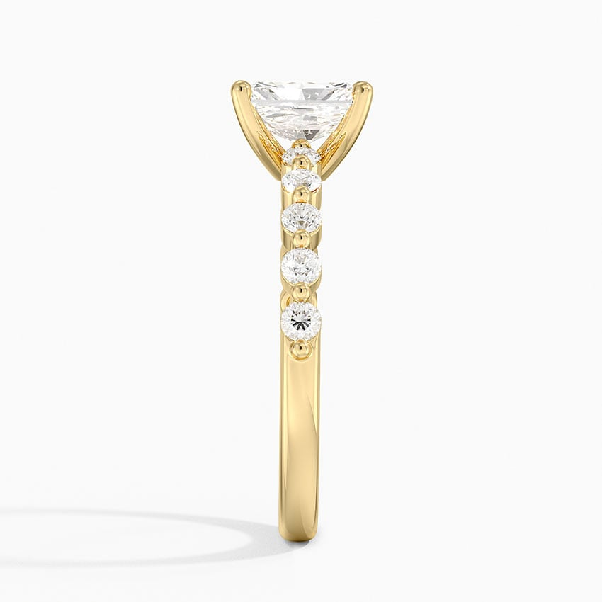 1Ct Radiant Lab Grown Diamond Gold Half Coverage Ring