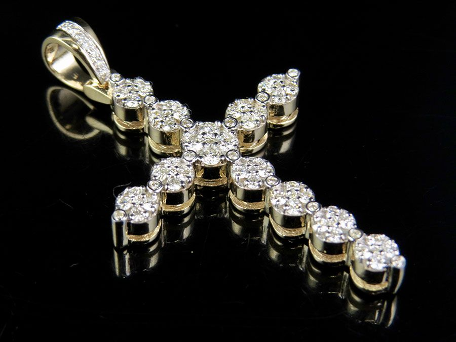 2 Inch Lab Grown Diamond One Row Cluster Prong Pendant