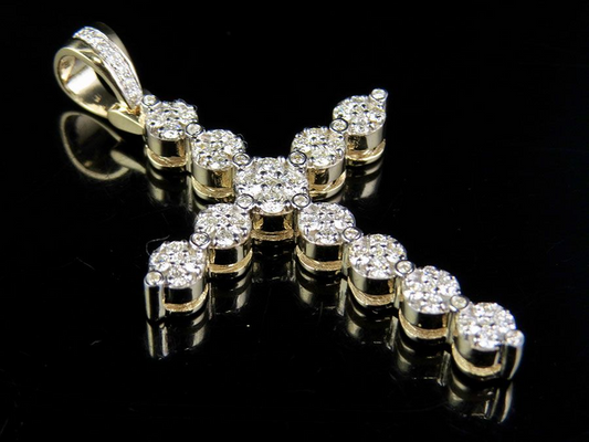 2 Inch Lab Grown Diamond One Row Cluster Prong Pendant