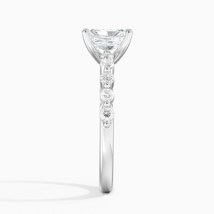 1Ct Radiant Lab Grown Diamond Gold Half Coverage Ring