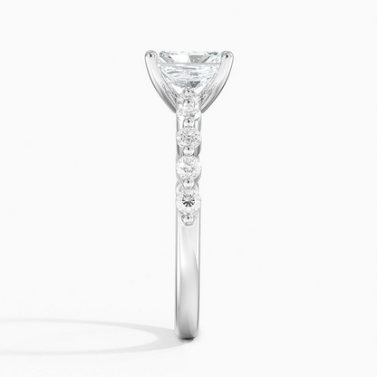 1Ct Radiant Lab Grown Diamond Gold Half Coverage Ring
