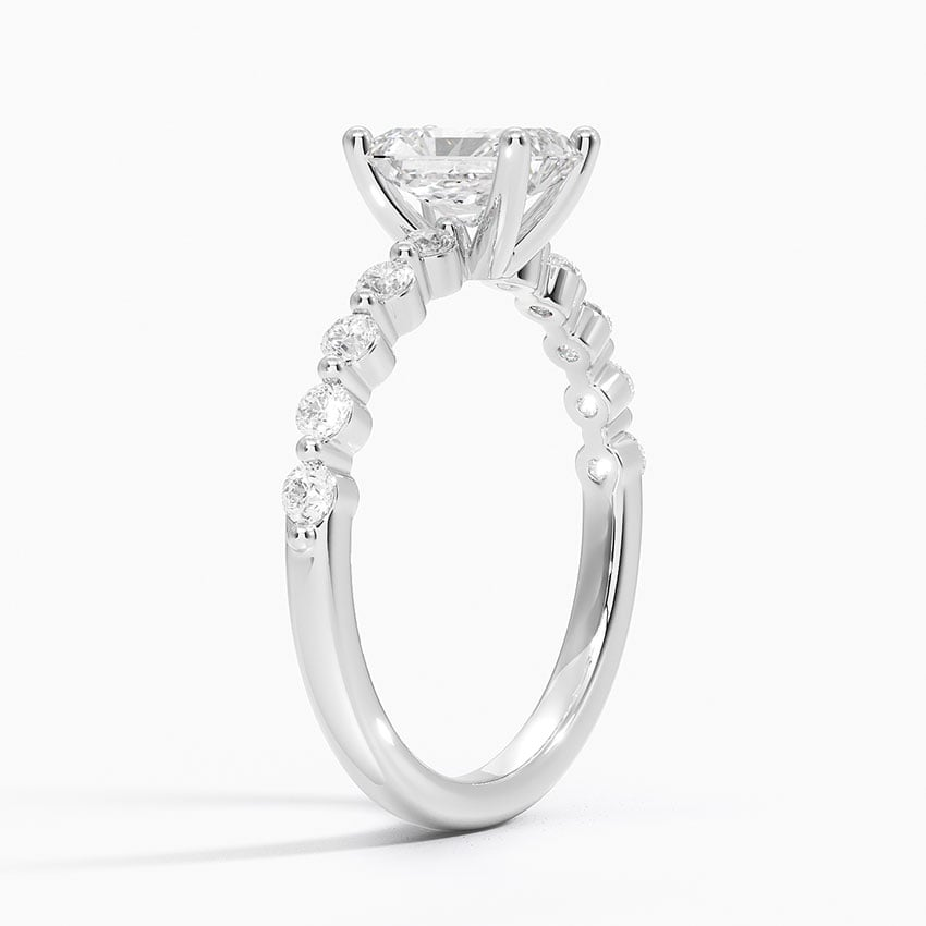 1Ct Radiant Lab Grown Diamond Gold Half Coverage Ring
