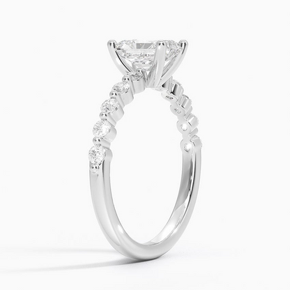 1Ct Radiant Lab Grown Diamond Gold Half Coverage Ring