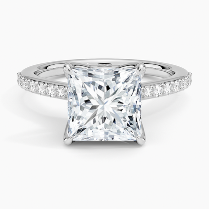 21/2Ct Princess Lab Grown Diamond Gold Cathedral Diamond Ring