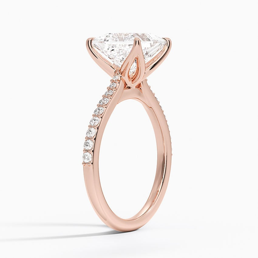 21/2Ct Princess Lab Grown Diamond Gold Cathedral Diamond Ring