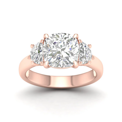 4.60 CTW Cushion Lab Grown Diamond Engagement Ring For Women