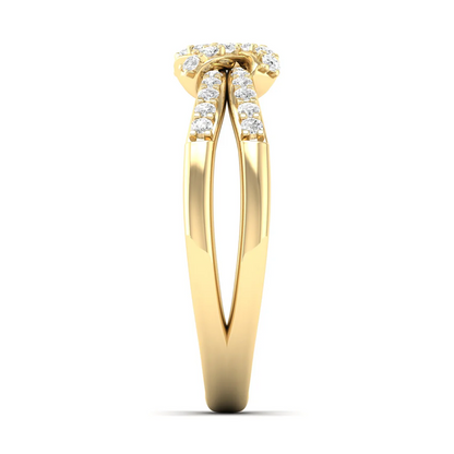 0.23Ctw Lab Grown Diamond Flower Style Fashion Ring