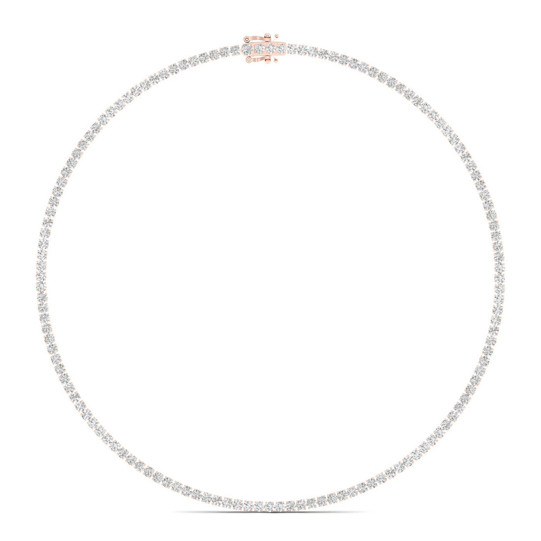 11CTW Four Prongs Classic Lab Grown Diamond Tennis Necklace