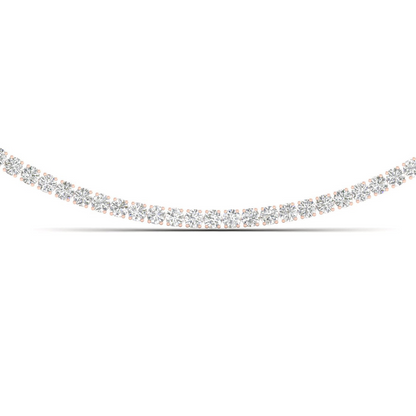 11CTW Four Prongs Classic Lab Grown Diamond Tennis Necklace