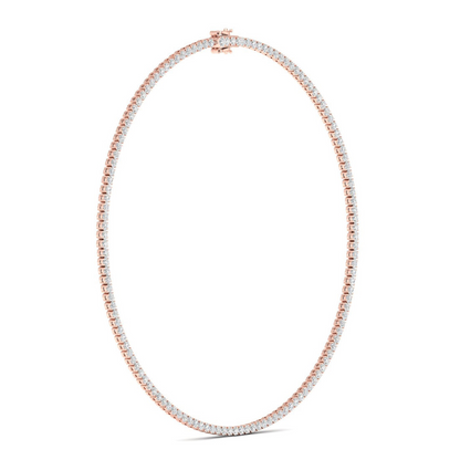 11CTW Four Prongs Classic Lab Grown Diamond Tennis Necklace